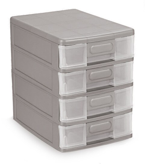 Buy Cello Mini 4 Drawer Plastic Silver System Box Online Plastic