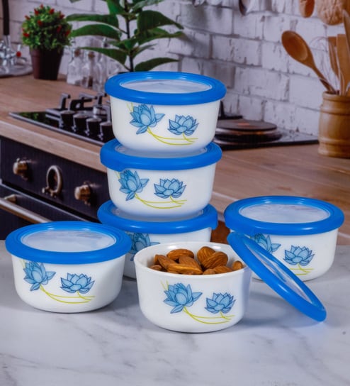 Cello Opalware Storage Container with Color Lid (set of 12pcs)