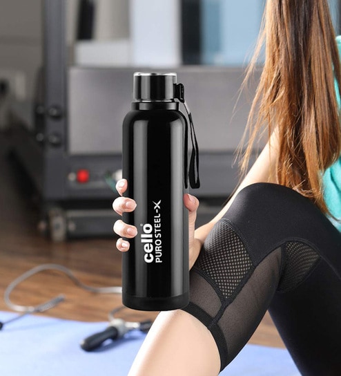 CELLO Puro Steel-X Benz 900 Insulated Water Bottle, 650ml, Black-image-35