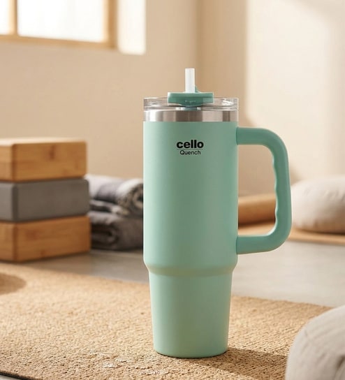 CELLO Quench 600 Insulated Sipper Tumbler with Straw, 550ml, Mint