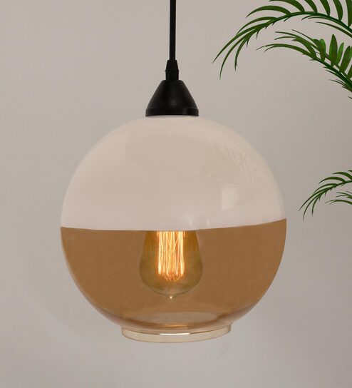 Central Black Glass Hanging Light