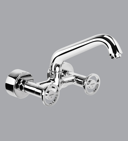 Brass Wall Mounted Basin Tap In Chrome L 12 W 8 H 10 Inches By Cera