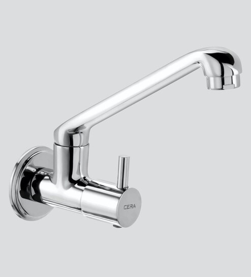 Brass Chrome Plated Single Lever Basin Tap With 150 Mm Long Swivel Spout Wall Flange By Cera