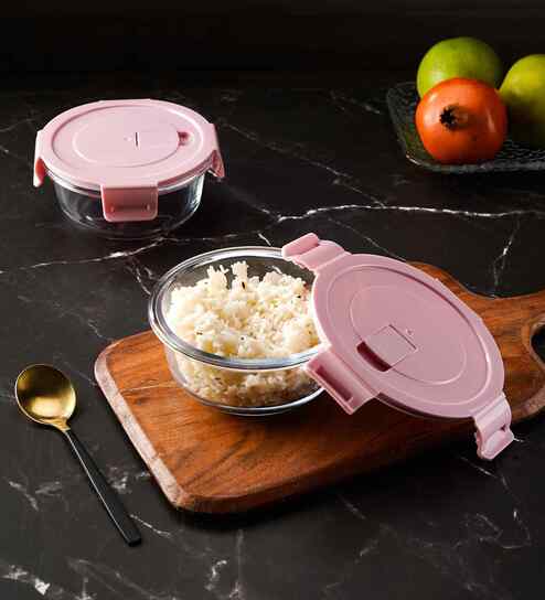 ceradeco Round Glass Lunch Box Set Of 2