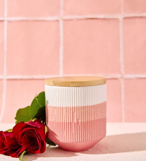 Ceramic- Floral Symphony 11Oz Scented Ceramic Jar Candle (Wine)