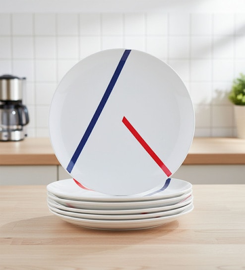 Set Of 6 Ceramic Bone China Free Dinner Plate