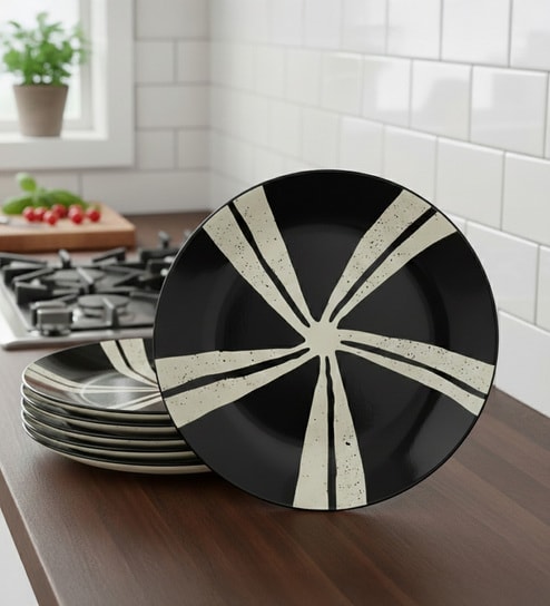 Set Of 6 Ceramic Bone China Free Dinner Plate