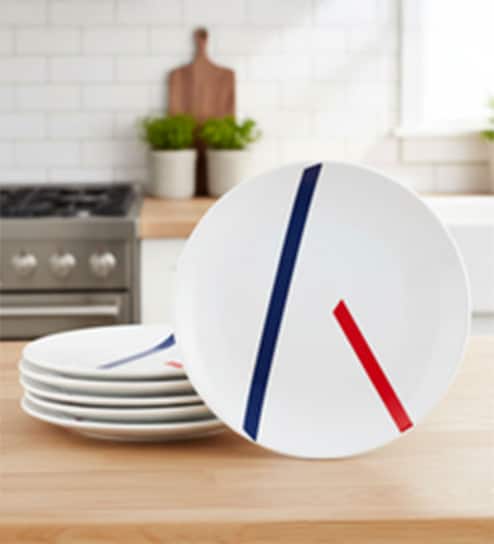 Set Of 6 Ceramic Bone China Free Snack Plate