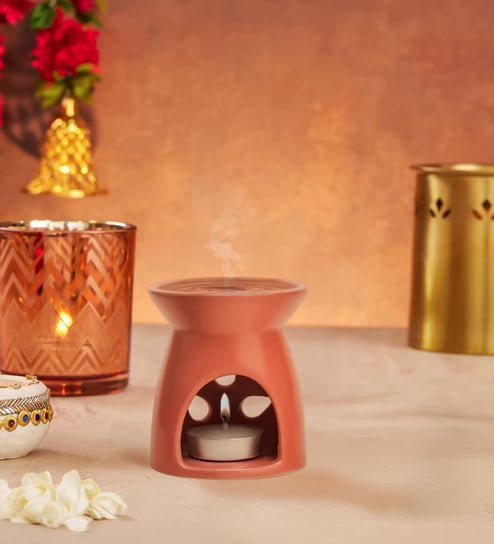 Pink Ceramic Burner Fragrance Oil Gift Set