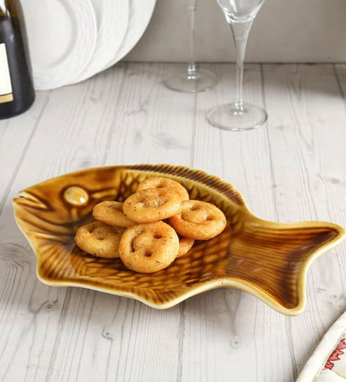 Buy Ceramic Abstract Platter By Unravel India Online Platters