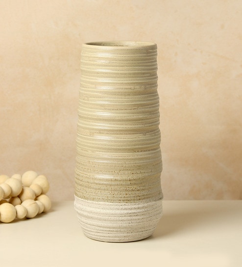 (1Pc) Brown Ceramic Decorative Vase For Home Decor