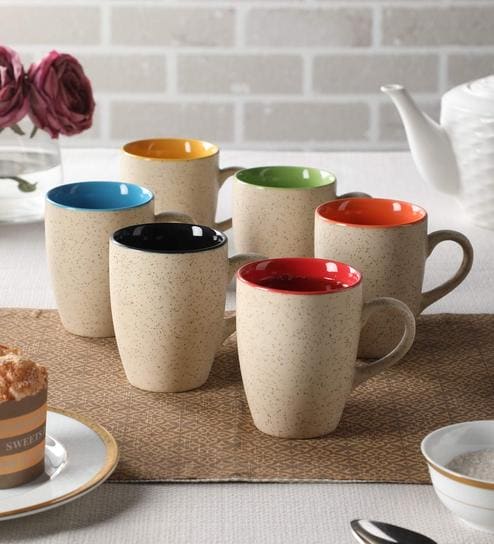 Buy Glossy 300Ml Black Ceramic (Set Of 2 ) Coffee Mug at 70% OFF by Cdi