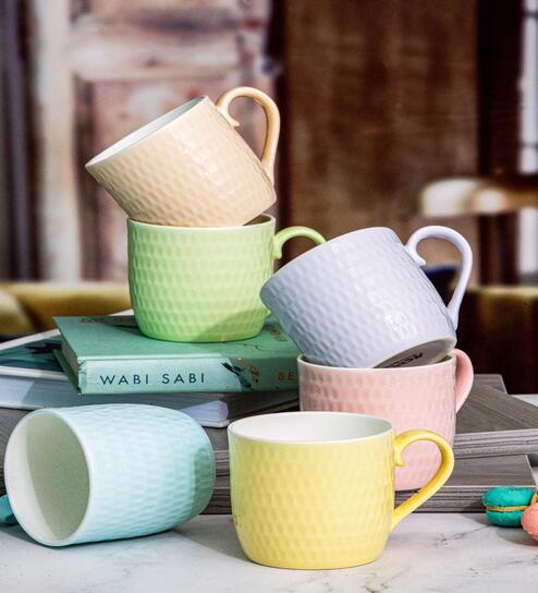 Ceramics Arome Mug Set of 6pcs (Multi Color)