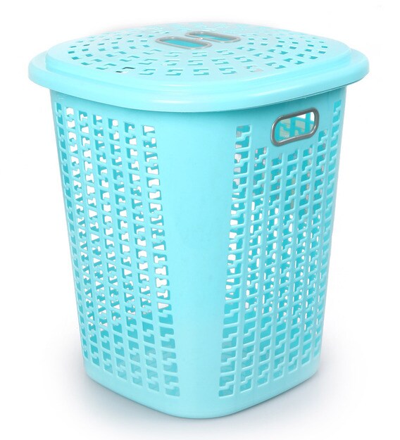 blue laundry basket