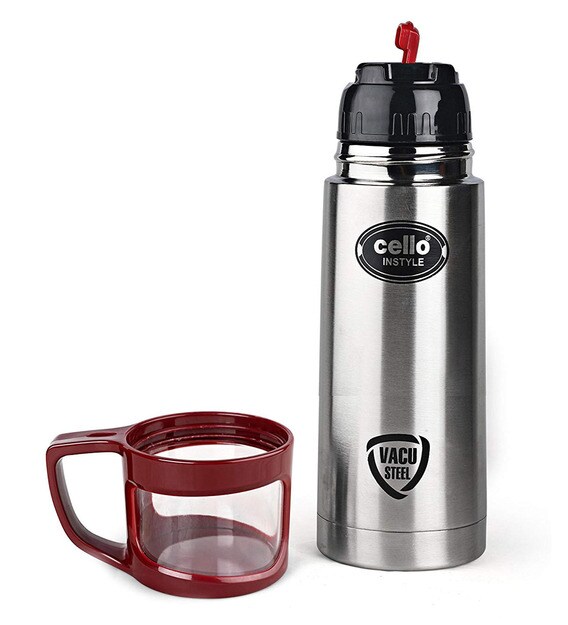 Buy Cello Instyle Stainless Steel Flask 750 Ml Red Online Metal Bottles Bottles Dining Bar Pepperfry Product