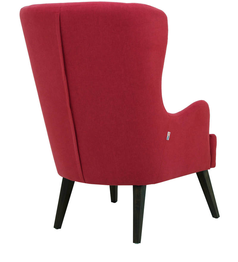 Buy Cecelia Wing Chair in Red Colour CasaCraft By Pepperfry Online
