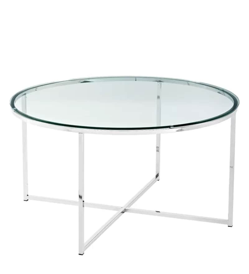 Buy Cedric Coffee Table in Silver Colour by Furncasa Online - Round ...