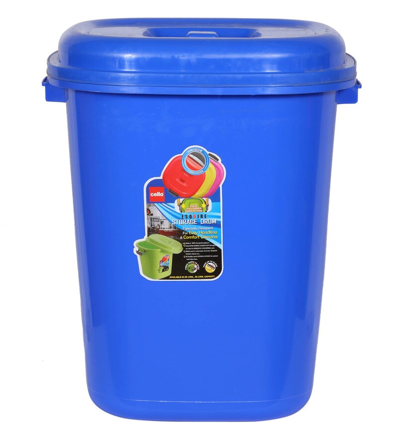 Buy Cello Esquire Plastic 25 L Blue Storage Bucket with Lid Online