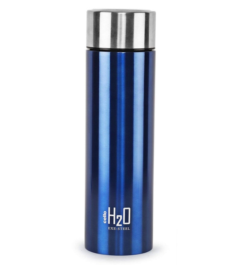 Buy Cello H2O Stainless Steel Water Bottle, 1 Litre, Blue Online