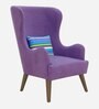 Cecelia Fabric Wing Chair In Purple Colour