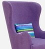 Cecelia Fabric Wing Chair In Purple Colour