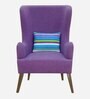 Cecelia Fabric Wing Chair In Purple Colour
