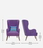 Cecelia Fabric Wing Chair In Purple Colour