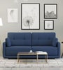 Muebles Casa Cedar Fabric 3 Seater Sofa in Blue Colour