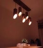 Cedar 5 Lights Brown Solid Wood Linear Chandelier Cluster Hanging Light