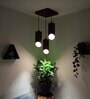Cedar Brown Solid Wood Cluster Hanging Light