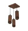 Cedar Brown Solid Wood Cluster Hanging Light
