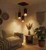 Cedar Brown Solid Wood Cluster Hanging Light