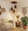Cedar Brown Solid Wood Cluster Hanging Light