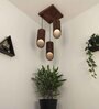 Cedar Brown Solid Wood Cluster Hanging Light