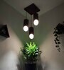 Cedar Brown Solid Wood Cluster Hanging Light