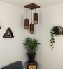 Cedar Brown Solid Wood Cluster Hanging Light