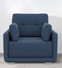 Muebles Casa Cedar Fabric 1 Seater Sofa in Blue Colour