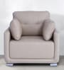 Muebles Casa Cedar Leatherette 1 Seater Sofa in Beige Colour