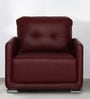 Muebles Casa Cedar Leatherette 1 Seater Sofa in Cherry Brown Colour