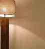 Cedar Wooden Floor Lamp with Jute Shade & Brown Base