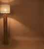 Cedar Wooden Floor Lamp with Jute Shade & Brown Base