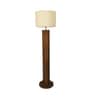 Cedar Wooden Floor Lamp with Jute Shade & Brown Base