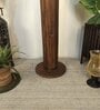 Cedar Wooden Floor Lamp with Jute Shade & Brown Base