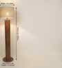 Cedar Wooden Floor Lamp with Jute Shade & Brown Base