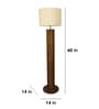 Cedar Wooden Floor Lamp with Jute Shade & Brown Base