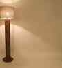 Cedar Wooden Floor Lamp with Jute Shade & Brown Base