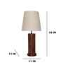 Cedar Wooden Table Lamp with Jute Shade & Brown Base