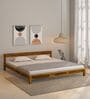 Cedro Sheesham Wood Queen Size Bed In Scratch Resistant Rustic Teak Finish
