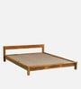 Cedro Sheesham Wood Queen Size Bed In Scratch Resistant Rustic Teak Finish