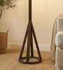 Ceiline Wooden Floor Lamp with Jute Shade & Brown Base